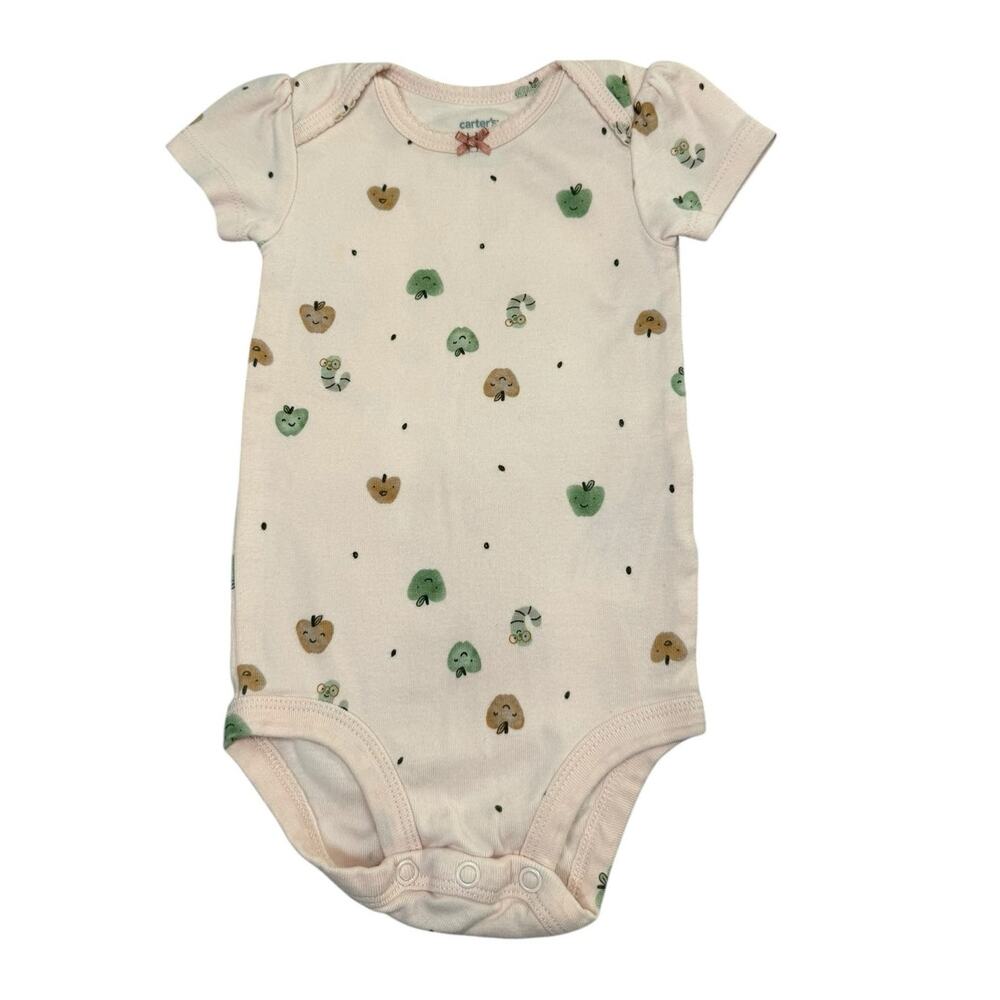 Carter's Bodysuit Bundle Baby Girl Apples Brown 9 Months - Picture 2 of 9